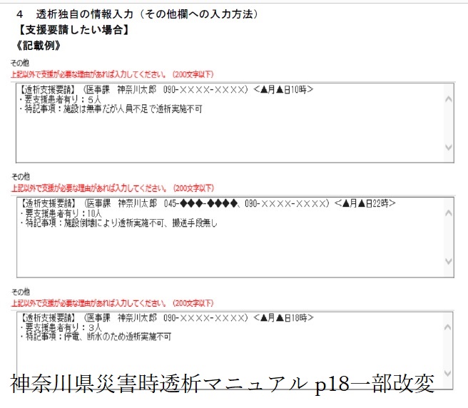 その他欄の記述例